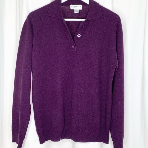 Sutton Studio Cashmere Sweater Long Sleeve Pullover Quarter Button Size Medium - Picture 1 of 8